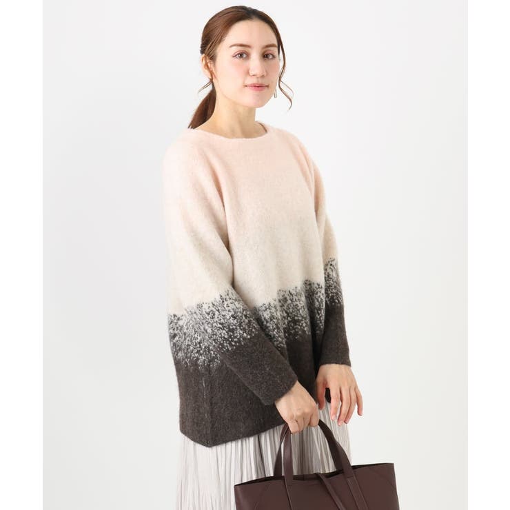 ダークブラウン(87) | 【大きいサイズ】グラデーションシャギーニット | eur3