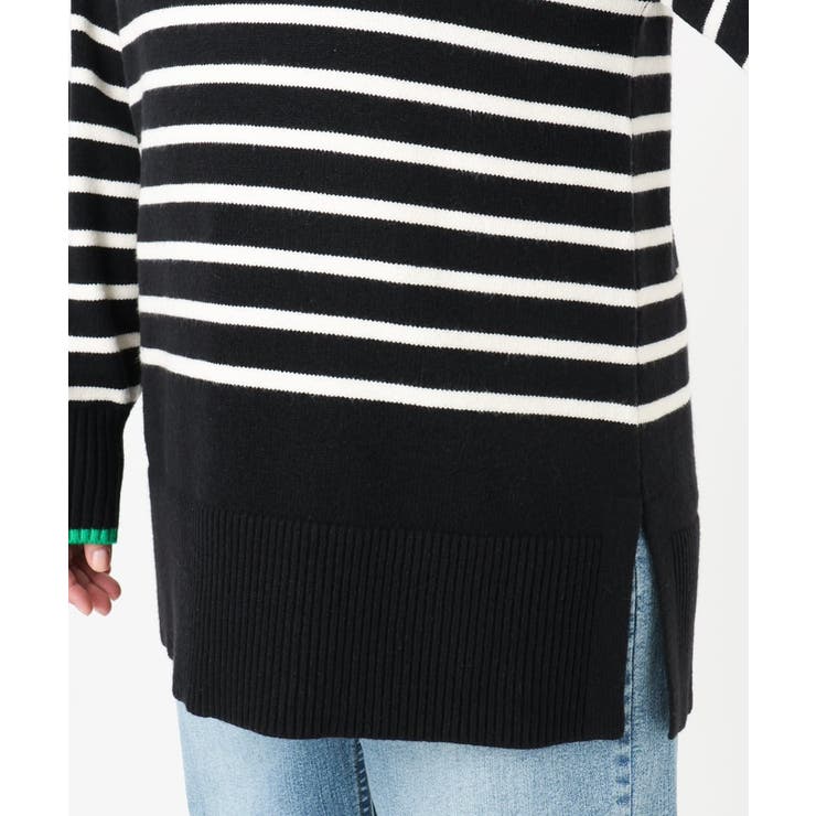 【大きいサイズ】パネルボーダー配色ラインニット | eur3 | 詳細画像15 