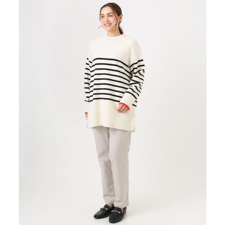 【大きいサイズ】パネルボーダー配色ラインニット | eur3 | 詳細画像3 