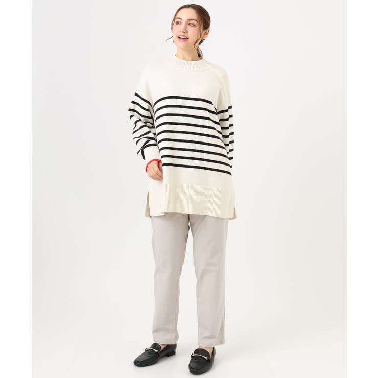 【大きいサイズ】パネルボーダー配色ラインニット | eur3 | 詳細画像4 