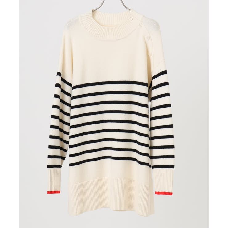 【大きいサイズ】パネルボーダー配色ラインニット | eur3 | 詳細画像5 