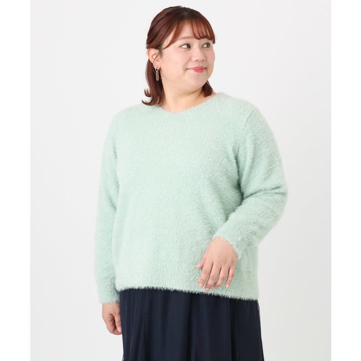 【大きいサイズ】キラキラシャギーニット | eur3 | 詳細画像2 