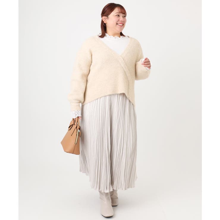 【大きいサイズ/a.v.v×eur3】カシュクール風ニット | eur3 | 詳細画像23 