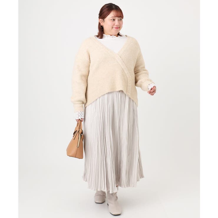 【大きいサイズ/a.v.v×eur3】カシュクール風ニット | eur3 | 詳細画像25 