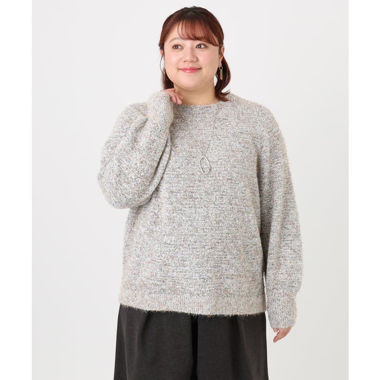 【大きいサイズ】ミックスヤーンニット | eur3 | 詳細画像7 