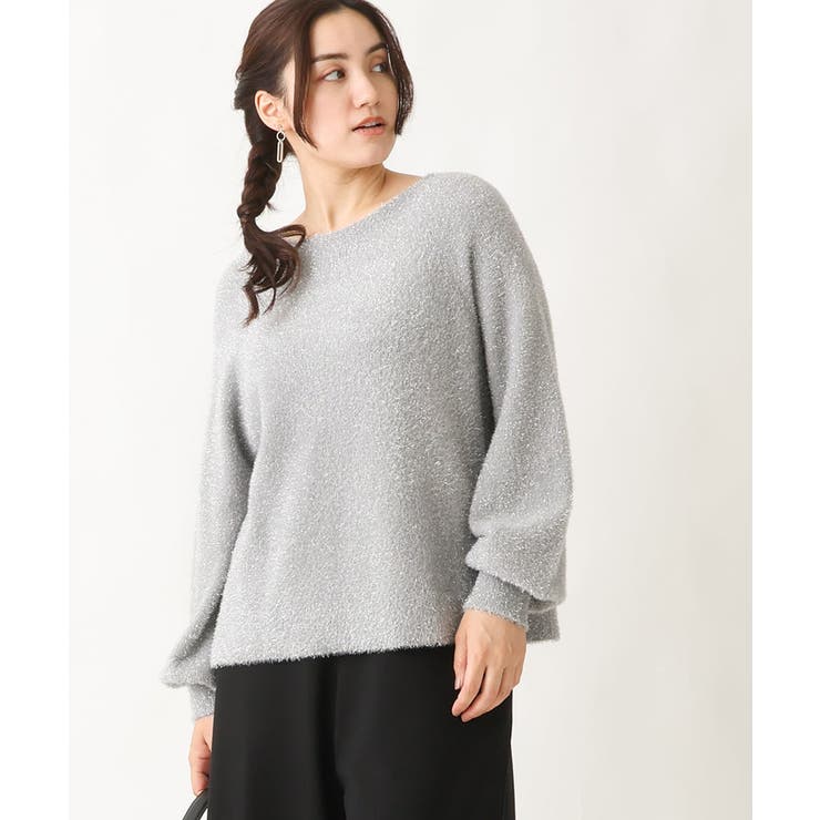 シルバー(96) | 【大きいサイズ】きらきらシャギーニット | eur3