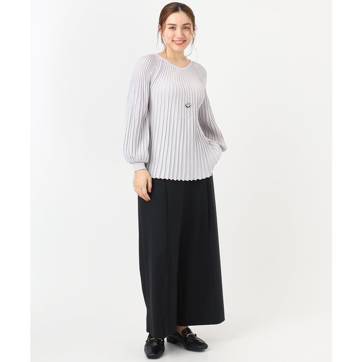 【大きいサイズ】パフスリーブプリーツ風ニット | eur3 | 詳細画像20 