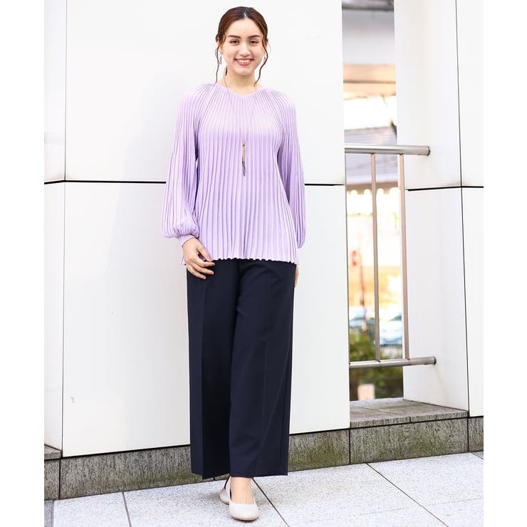 【大きいサイズ】パフスリーブプリーツ風ニット | eur3 | 詳細画像3 