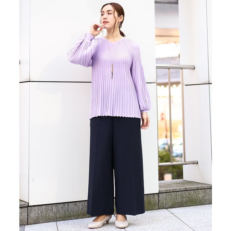 【大きいサイズ】パフスリーブプリーツ風ニット | eur3 | 詳細画像4 