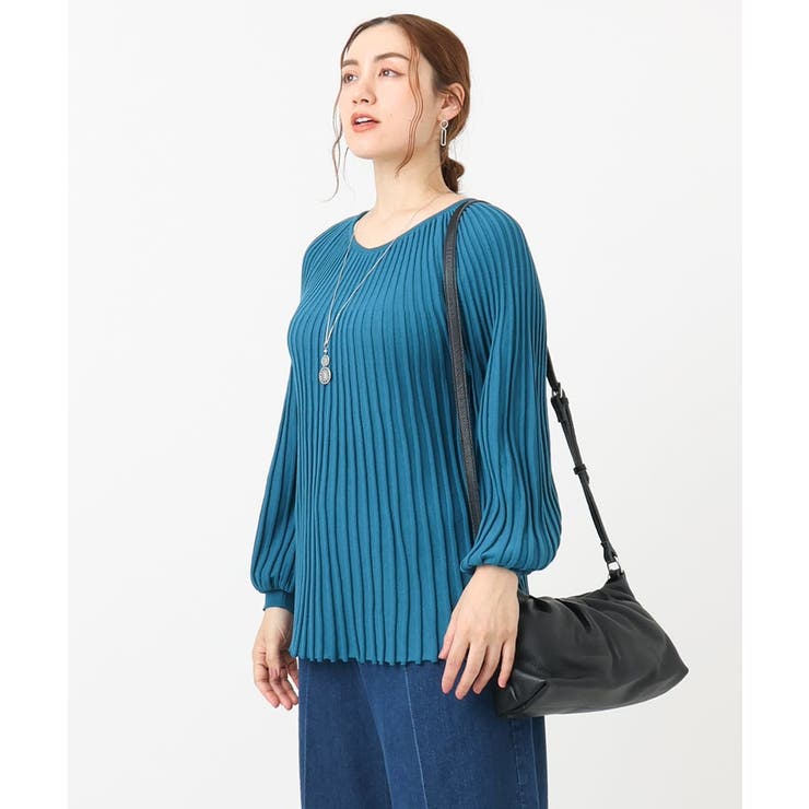 【大きいサイズ】パフスリーブプリーツ風ニット | eur3 | 詳細画像5 