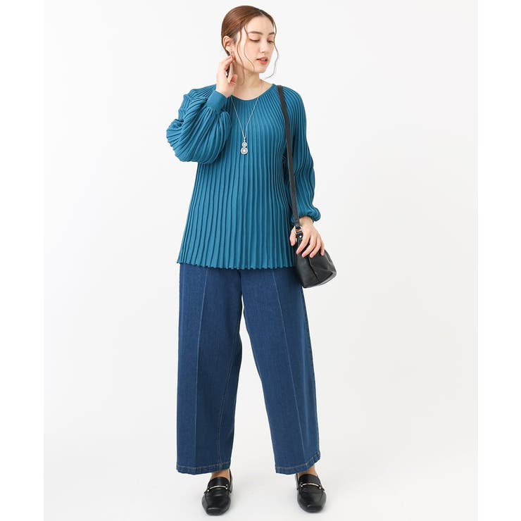 【大きいサイズ】パフスリーブプリーツ風ニット | eur3 | 詳細画像8 