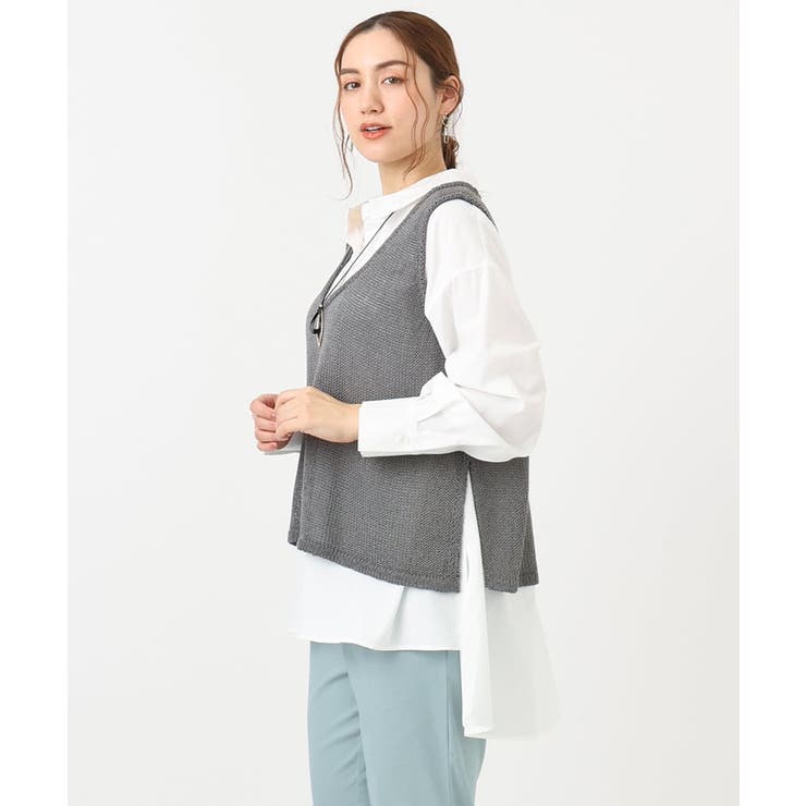 【大きいサイズ】テープヤーンニットベスト | eur3 | 詳細画像12 