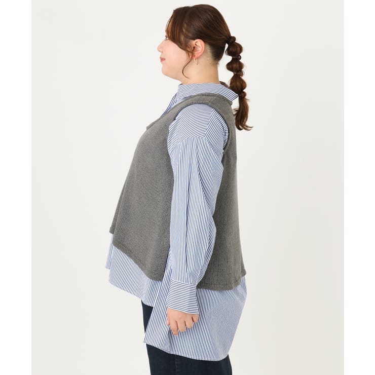 【大きいサイズ】テープヤーンニットベスト | eur3 | 詳細画像16 