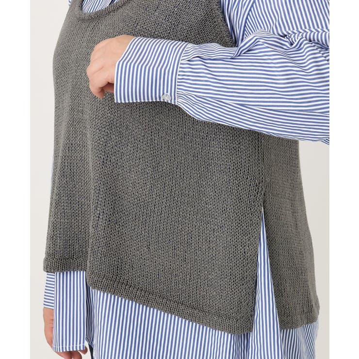 【大きいサイズ】テープヤーンニットベスト | eur3 | 詳細画像20 