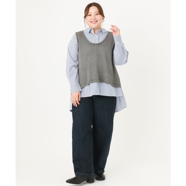 【大きいサイズ】テープヤーンニットベスト | eur3 | 詳細画像22 