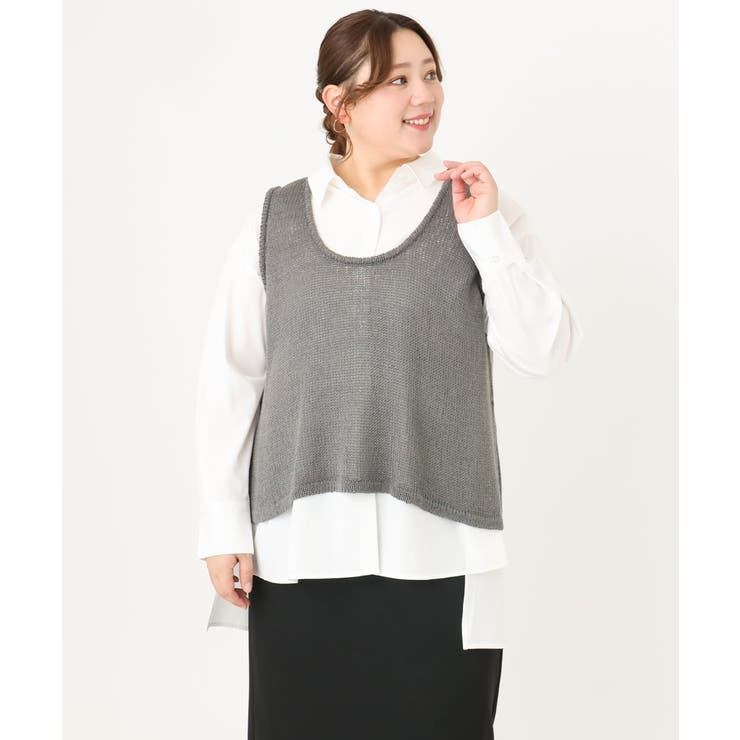 【大きいサイズ】テープヤーンニットベスト | eur3 | 詳細画像24 