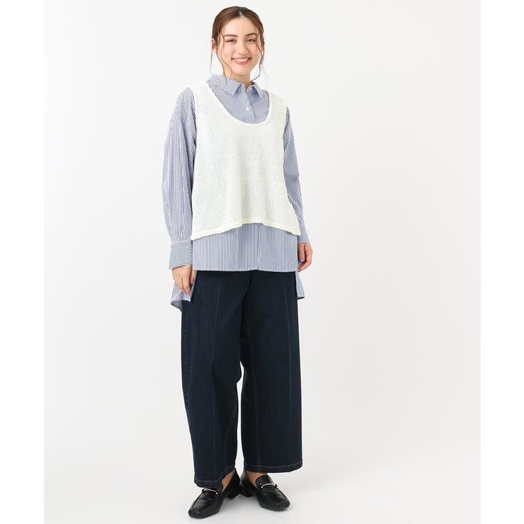 【大きいサイズ】テープヤーンニットベスト | eur3 | 詳細画像4 