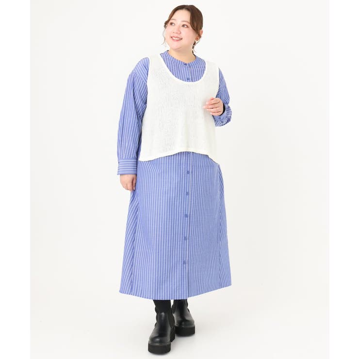 【大きいサイズ】テープヤーンニットベスト | eur3 | 詳細画像7 