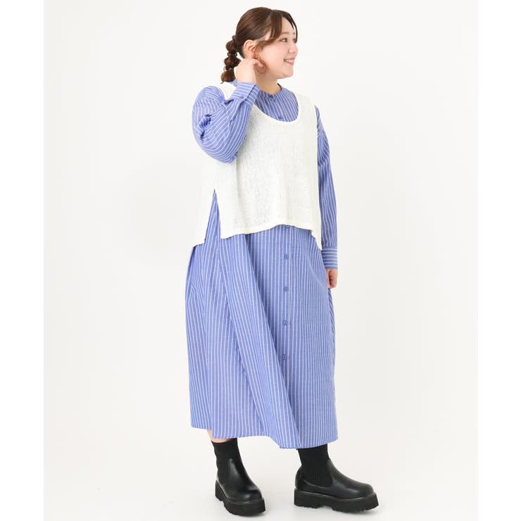 【大きいサイズ】テープヤーンニットベスト | eur3 | 詳細画像8 