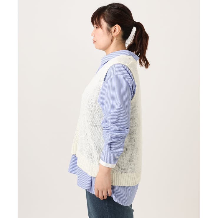 【大きいサイズ】テープヤーンニットベスト | eur3 | 詳細画像7 
