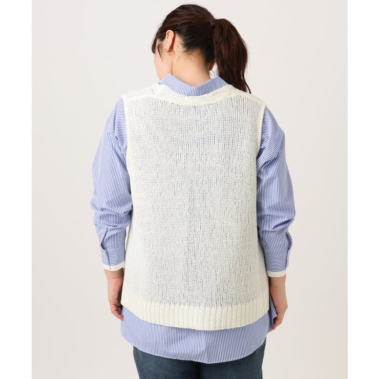 【大きいサイズ】テープヤーンニットベスト | eur3 | 詳細画像8 