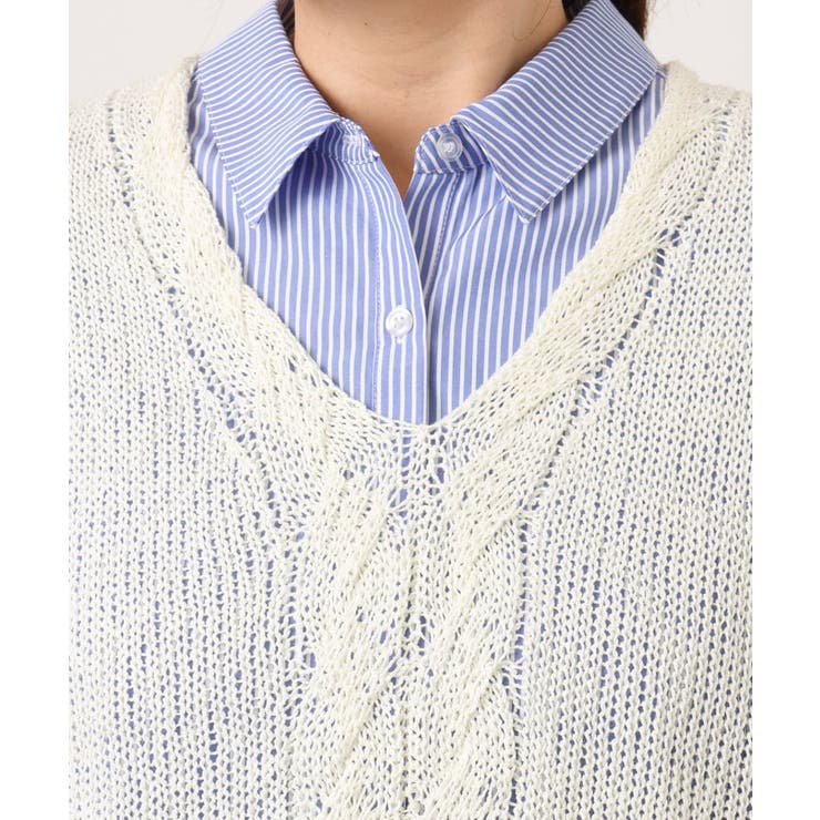 【大きいサイズ】テープヤーンニットベスト | eur3 | 詳細画像9 