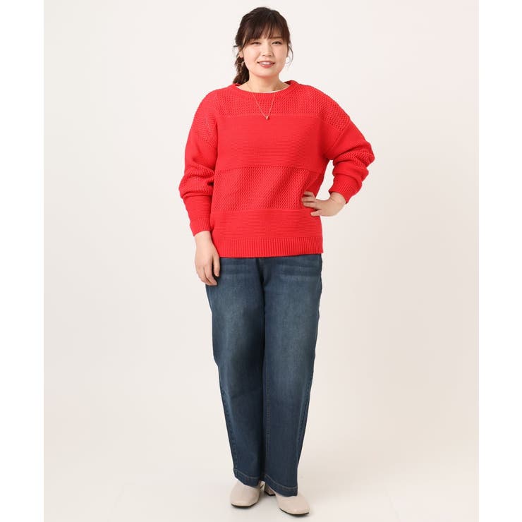 【大きいサイズ/a.v.v×eur3】メッシュニット | eur3 | 詳細画像14 