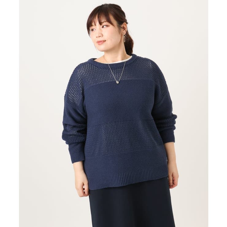 【大きいサイズ/a.v.v×eur3】メッシュニット | eur3 | 詳細画像18 