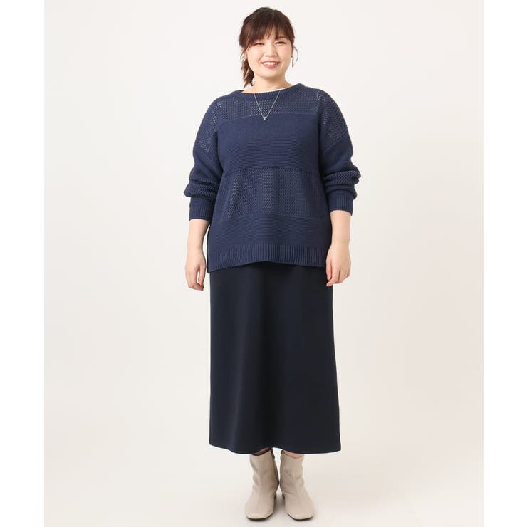 【大きいサイズ/a.v.v×eur3】メッシュニット | eur3 | 詳細画像20 