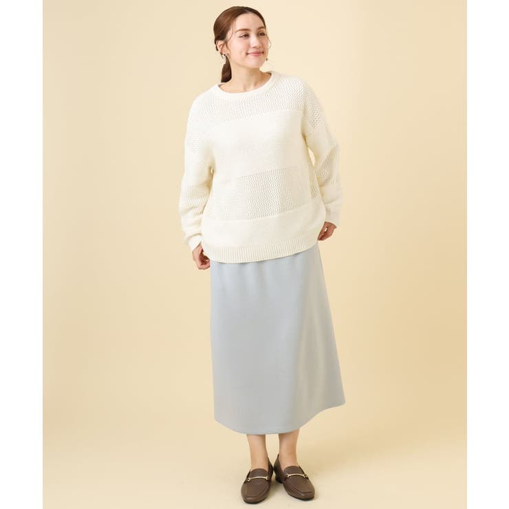 【大きいサイズ/a.v.v×eur3】メッシュニット | eur3 | 詳細画像24 