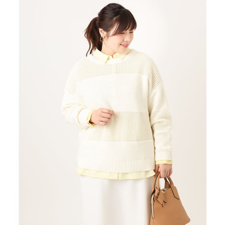 【大きいサイズ/a.v.v×eur3】メッシュニット | eur3 | 詳細画像25 