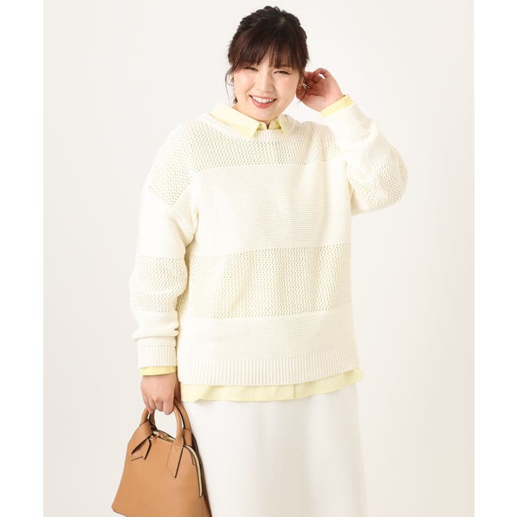 【大きいサイズ/a.v.v×eur3】メッシュニット | eur3 | 詳細画像26 