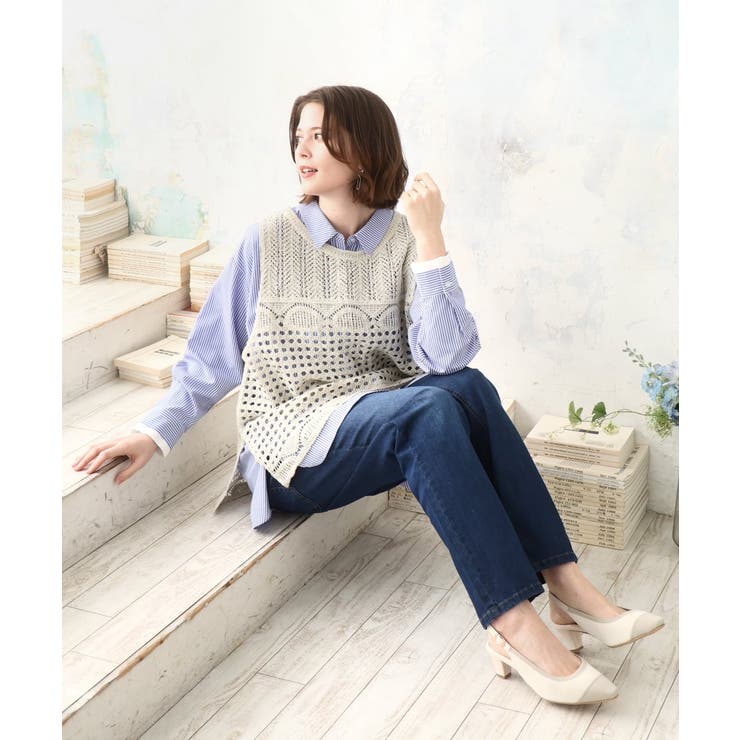 【大きいサイズ】かぎ針風レースベスト | eur3 | 詳細画像12 