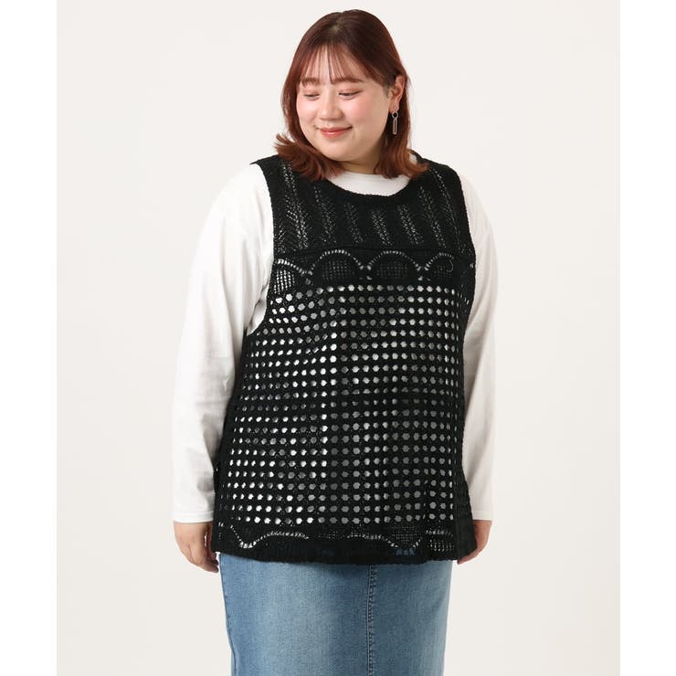 【大きいサイズ】かぎ針風レースベスト | eur3 | 詳細画像13 