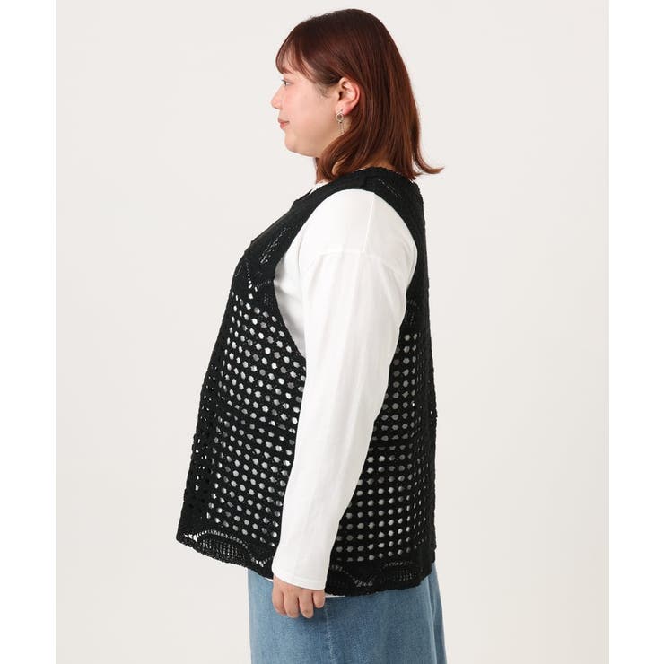 【大きいサイズ】かぎ針風レースベスト | eur3 | 詳細画像14 