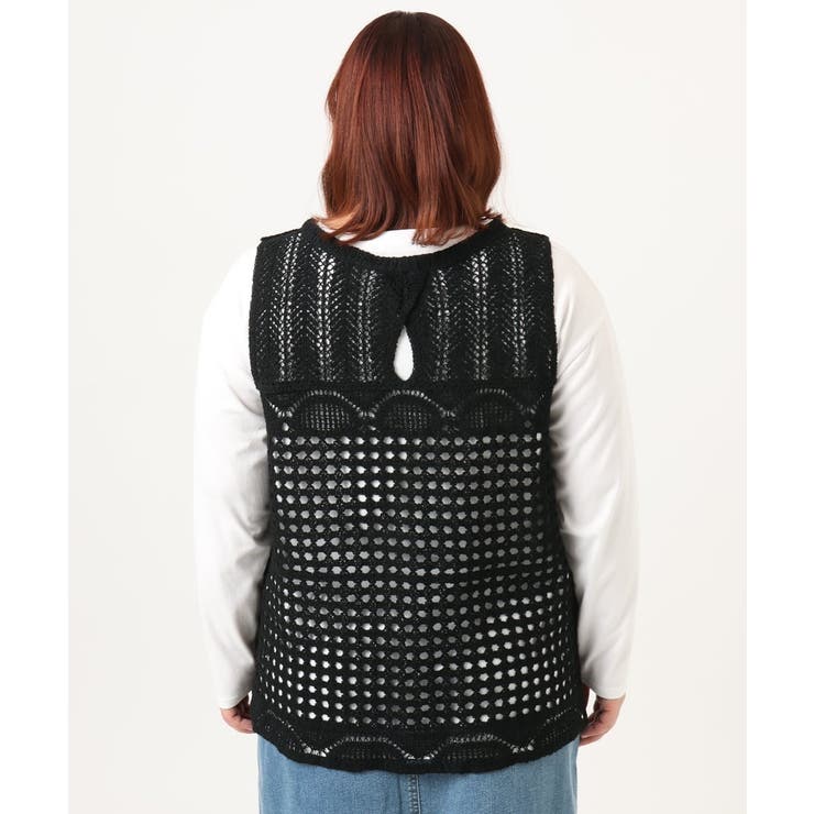 【大きいサイズ】かぎ針風レースベスト | eur3 | 詳細画像15 