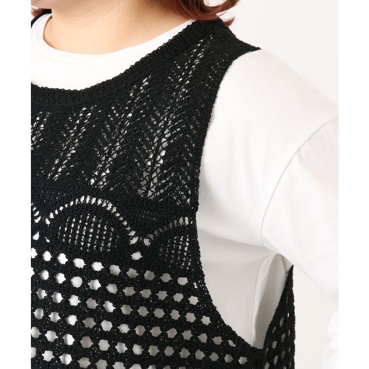 【大きいサイズ】かぎ針風レースベスト | eur3 | 詳細画像18 