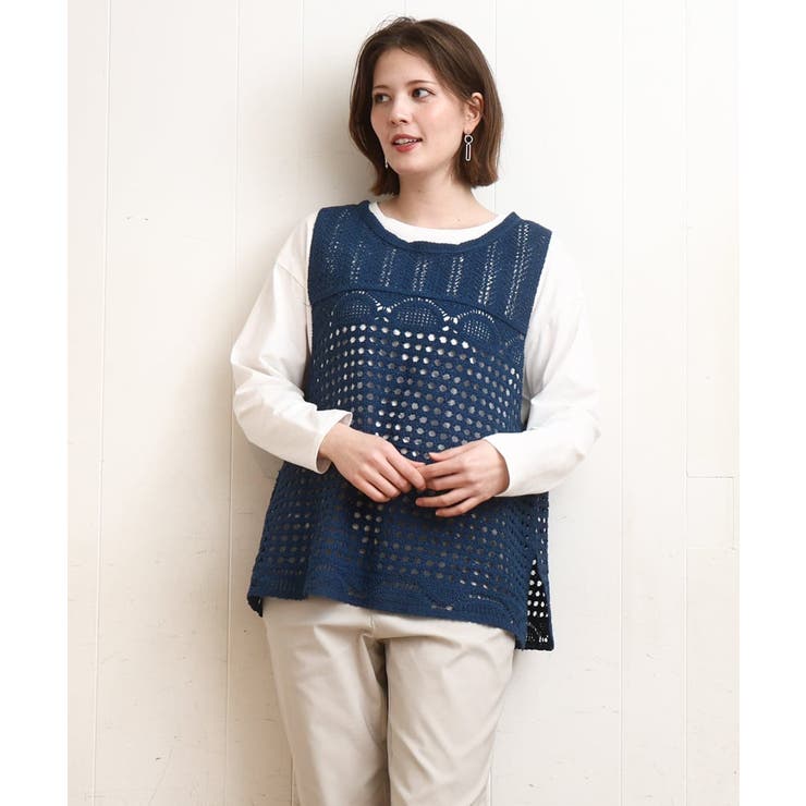 【大きいサイズ】かぎ針風レースベスト | eur3 | 詳細画像2 