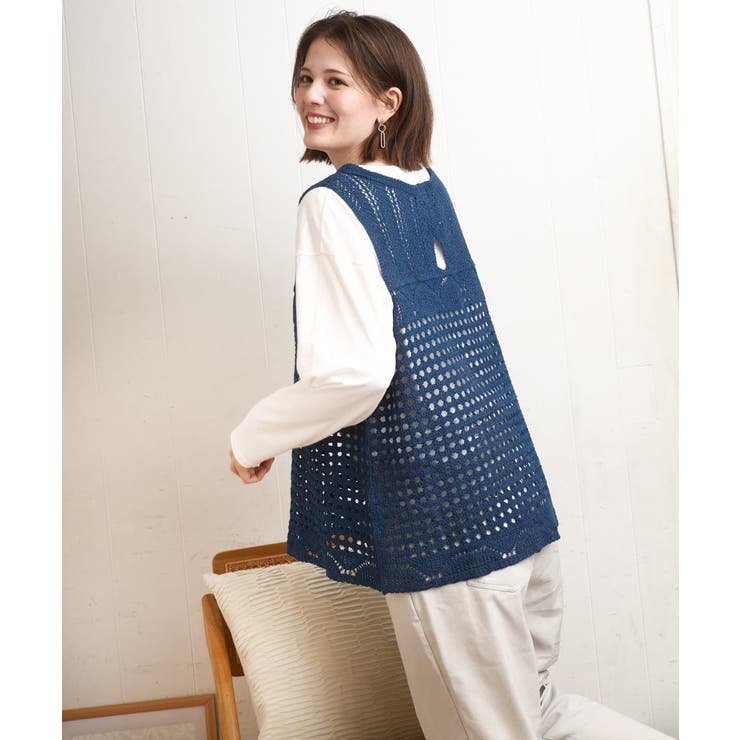 【大きいサイズ】かぎ針風レースベスト | eur3 | 詳細画像3 