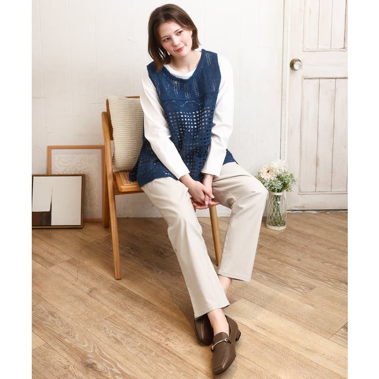 【大きいサイズ】かぎ針風レースベスト | eur3 | 詳細画像4 