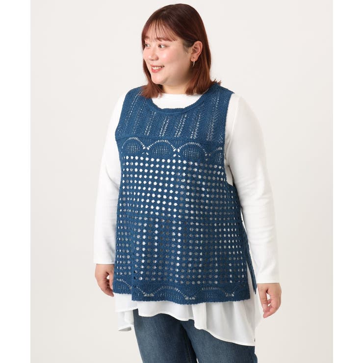 【大きいサイズ】かぎ針風レースベスト | eur3 | 詳細画像6 