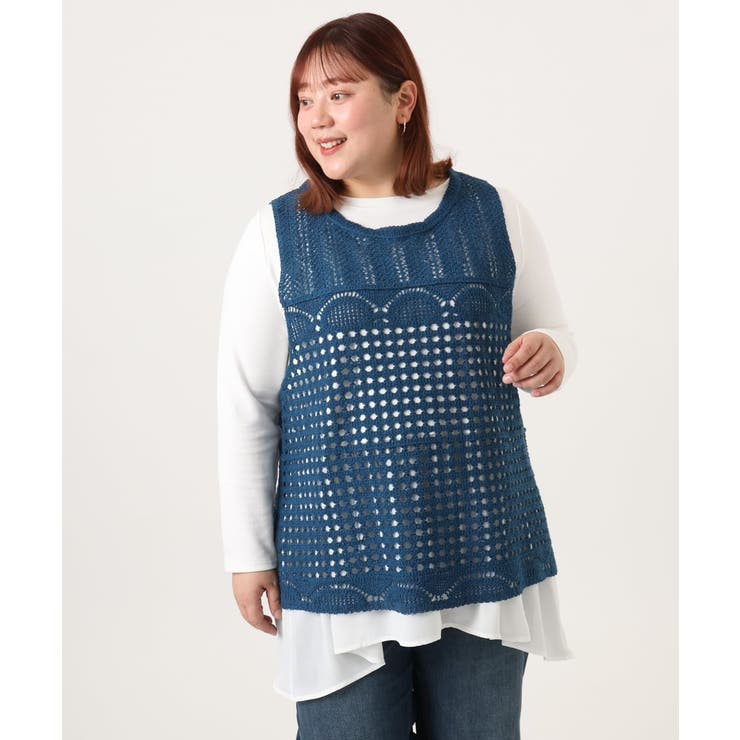 【大きいサイズ】かぎ針風レースベスト | eur3 | 詳細画像7 