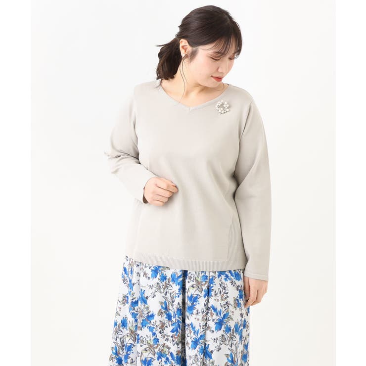 【大きいサイズ】ラメパネルリブニット | eur3 | 詳細画像22 