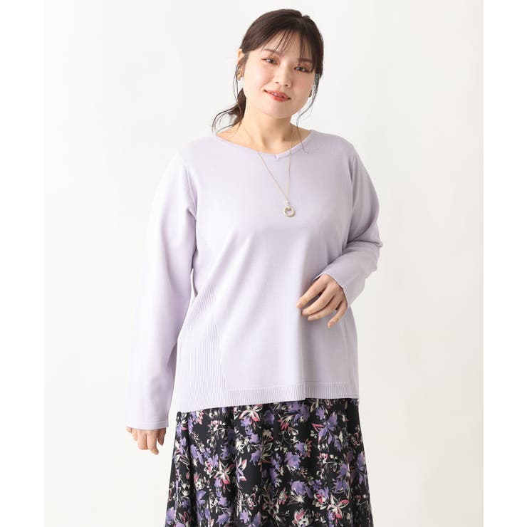 【大きいサイズ】ラメパネルリブニット | eur3 | 詳細画像4 