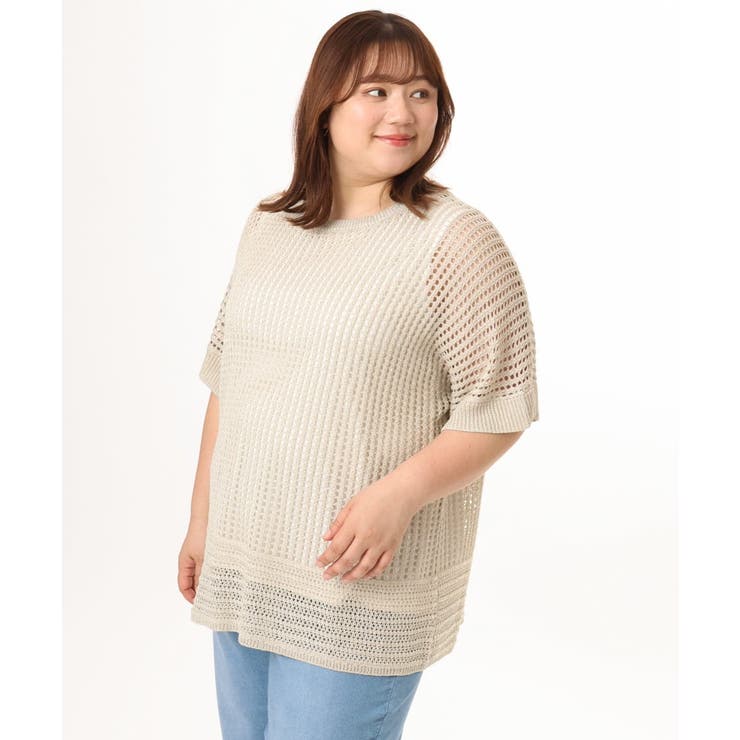 【大きいサイズ/a.v.v×eur3】メッシュラメニット | eur3 | 詳細画像13 