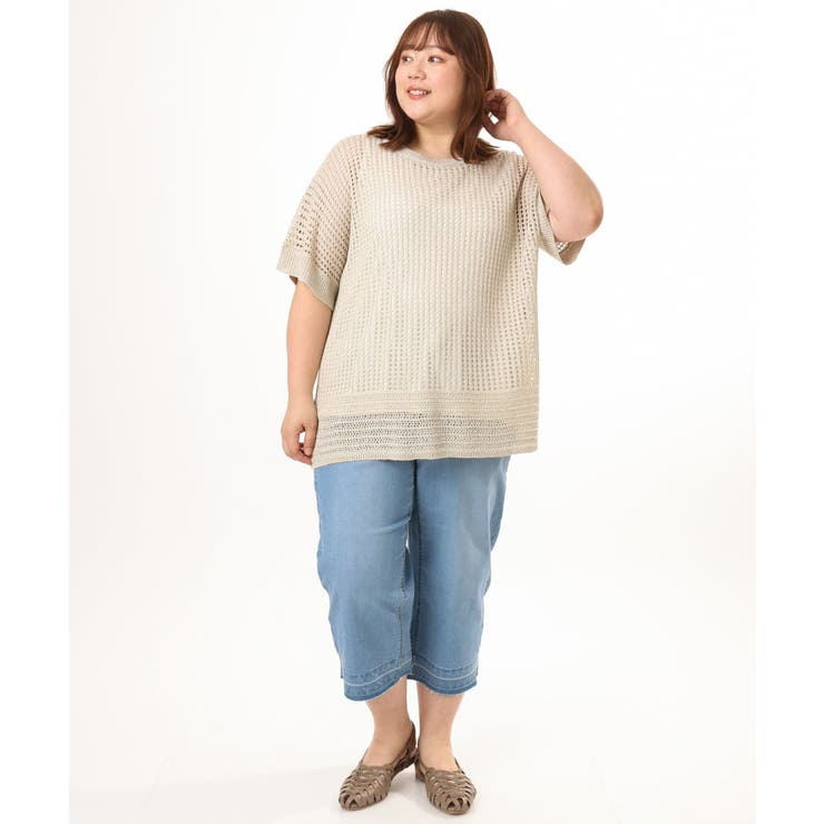 【大きいサイズ/a.v.v×eur3】メッシュラメニット | eur3 | 詳細画像16 