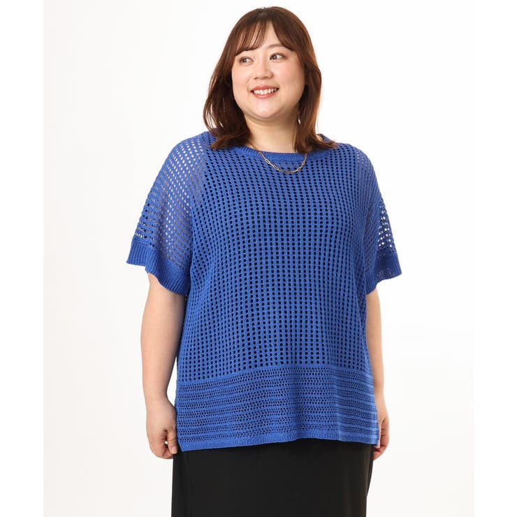 【大きいサイズ/a.v.v×eur3】メッシュラメニット | eur3 | 詳細画像5 