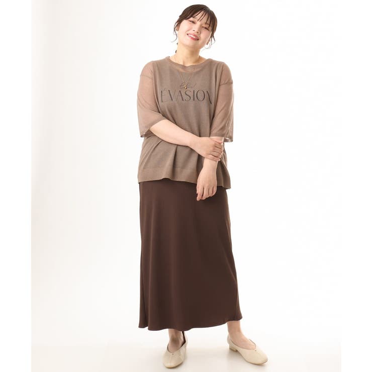 【大きいサイズ/a.v.v×eur3】シア―ロゴプリントニット | eur3 | 詳細画像13 