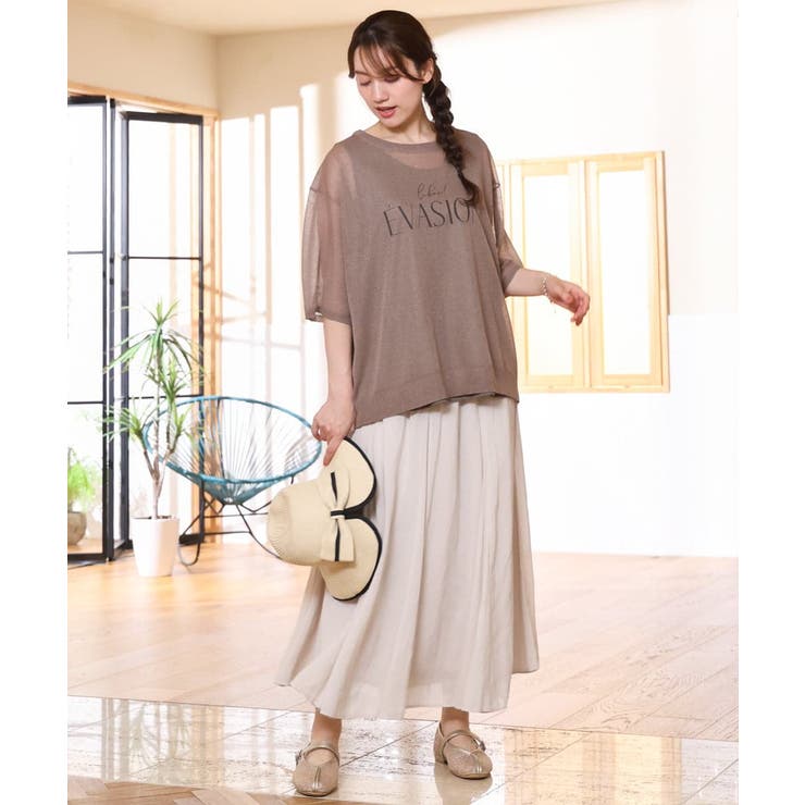 【大きいサイズ/a.v.v×eur3】シア―ロゴプリントニット | eur3 | 詳細画像3 