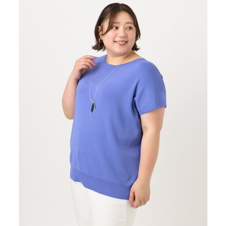 【大きいサイズ/接触冷感】フレンチスリーブサマーニット | eur3 | 詳細画像7 